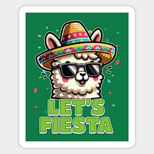 Let's Fiesta Llama Magnet